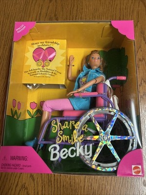 Vintage 1996 Mattel Barbie Share a Smile Becky Doll #15761