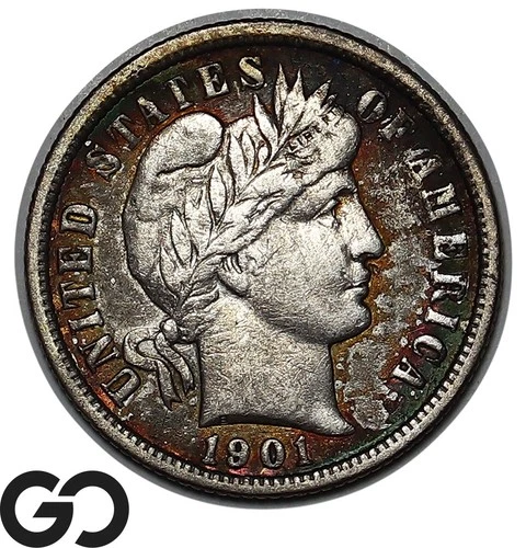 1901-O Barber Dime, XF Tougher New Orleans Issue