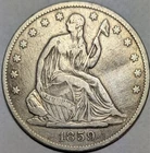 1859-O Seated Liberty Half Dollar - Free Shipping