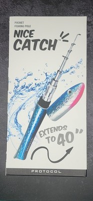 Nice Catch - Pocket Fishing Pole - Extend To 40''- Retracts To 9'' Fits Most Reels