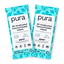 Pura XL Flushable Medicated Wipes for Hemorrhoid Relief, Extra-Large, Fragrance-