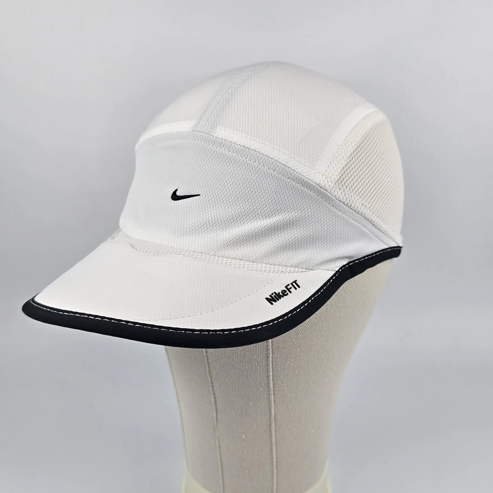 Nike Fit Running Hat White Black The Runners Company Adjustable Mesh Cap