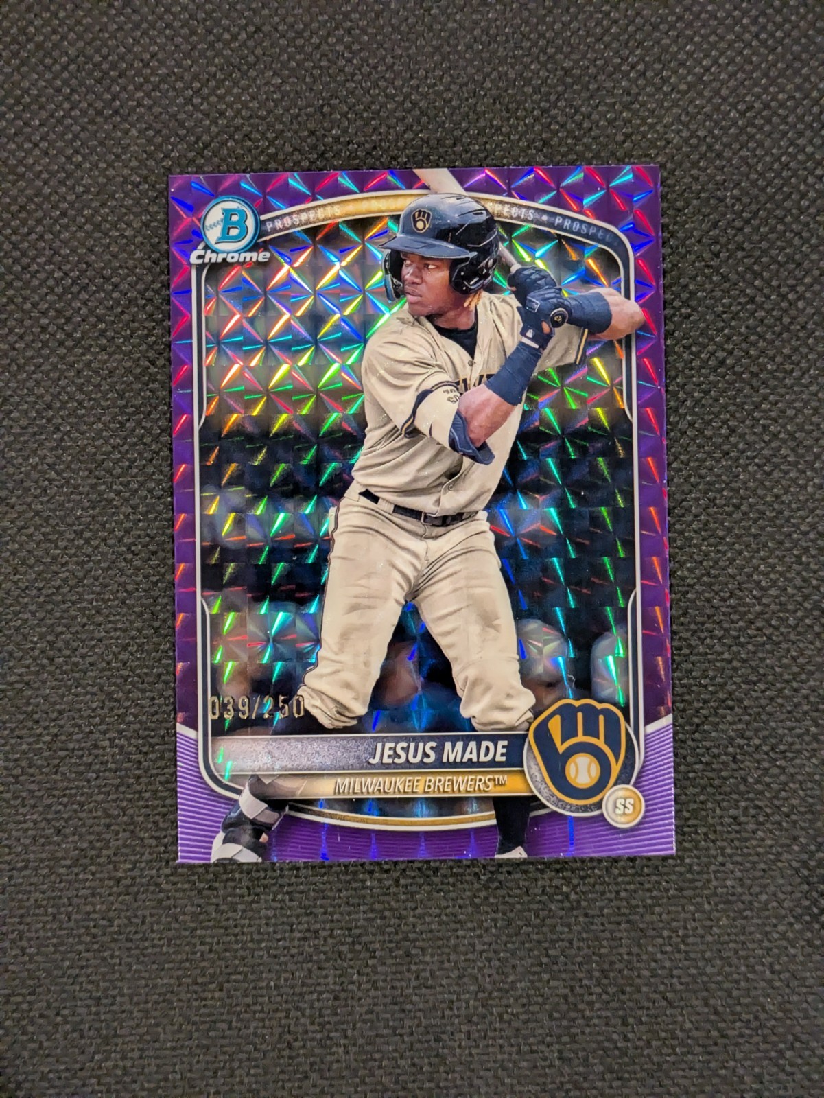 2025 Bowman Chrome - Jesus Made #BCP-245 Purple Geometric Refractor /250