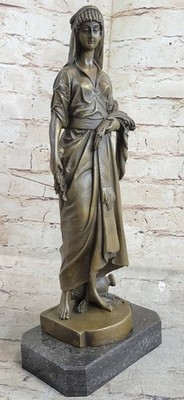 Reproduction Of Greek Goddess Bronze Sculpture Marble Base Statue Art Deco Gift