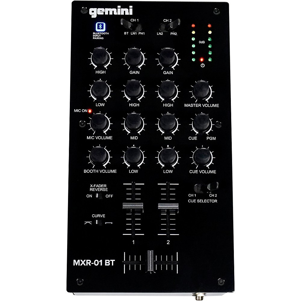 2-канальный профессиональный диджейский микшер Gemini MXR-01BT с Bluetooth-входом 20290₽