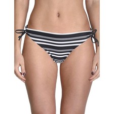 In Mocean Black Striped Side Tie Bikini Bottom Swimwear Juniors' Women's S,M
