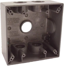 HUBBELL BELL 5345-0 5-3/4" Gray Outdoor Box 2 Gang