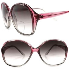 Classic Genuine Vintage Pink Womens Tint Lens Bifocal 1.50 Reading Sun Glasses