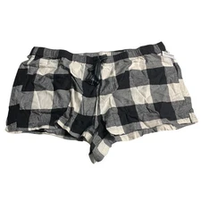 Old Navy Womens Plus Size 3X Cotton Pajama Sleep Lounge Shorts Black Buffalo