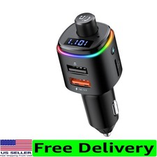 Multi-Functional Bluetooth FM Transmitter: Fast Charge  LED Light Show Included