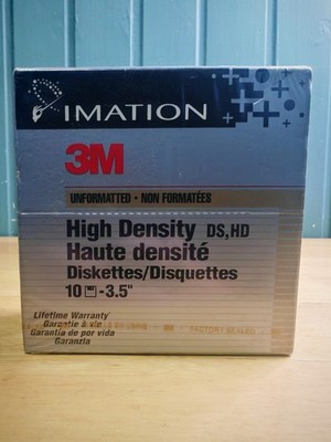 SEALED 1996 Imation 3M 3,5'' Disketten - 10er Pack - High Density DS HD - NOS