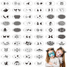 54 Pcs Halloween Face Painting Stencils Bulk Reusable Tattoo Templates