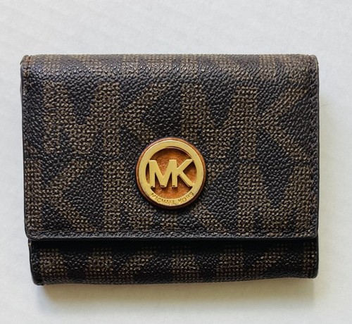 Michael Kors Fulton Mini Trifold Wallet  Mk Logo