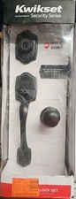 Kwikset Belleview and Cove 96870-100 Door Handle and Lock Set in Bronze