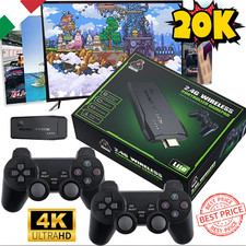 Console TV Stick HDMI 128 GB 20000 Giochi 4K Retrò Preinstallati 2 Controller TV
