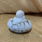 Antique Gillender & Sons Milk Glass Chick Hatching From Easter Egg Hand Blown