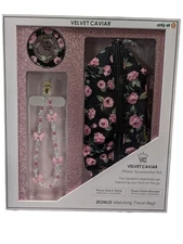 BbN. VELVET CAVIAR Phone Accessories Set Grip/Stand/Bracelet - Pink Rose Floral