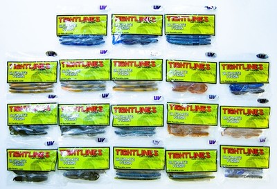 Tightlines Ultimate Vision UV Lures Power Worms Hogs Beavers Uvenko 18 Pack Lot