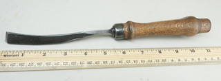 Vintage Dastra No. 42 long bent V tool wood Carving Gouge Chisel