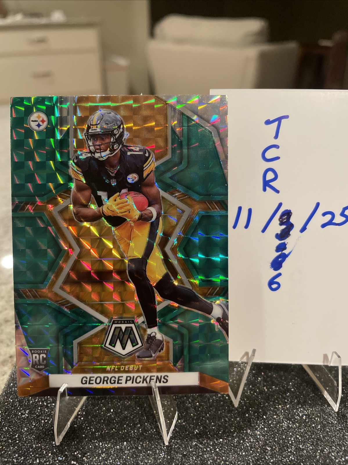 2022 Panini Mosaic - NFL Debut George Pickens #282 Green Mosaic Prizm (RC)