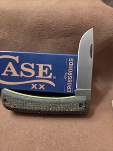 Case XX No. 66382 Black Burlap Laminate/Day Glow G-10 Smooth XR Sod Buster S35VN