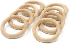 Wooden Rings 10PCS, 4 Inch, Unfinished Smooth for Macrame Crafts