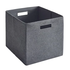 Better Homes & Gardens Collapsible Fabric Cube Storage Bin, Gray Textured