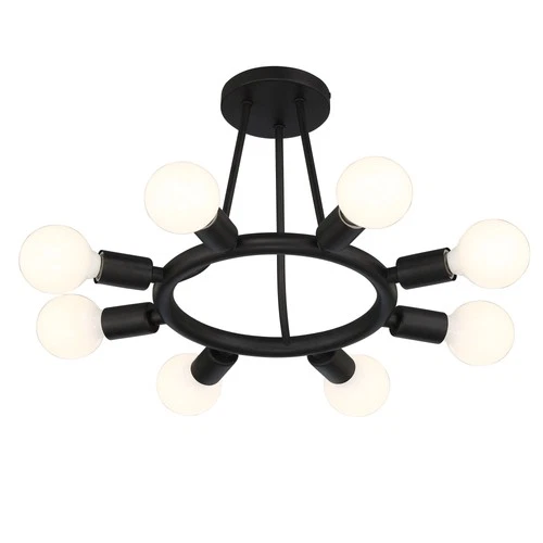 Crystorama Lighting Group 9043 Dakota 8 Light 15"W Semi-Flush - Black - Picture 8 of 10