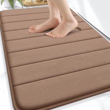 OLANLY Memory Foam Bath Mat 30x20, Super Soft Absorbent 30" X 20", Mocha