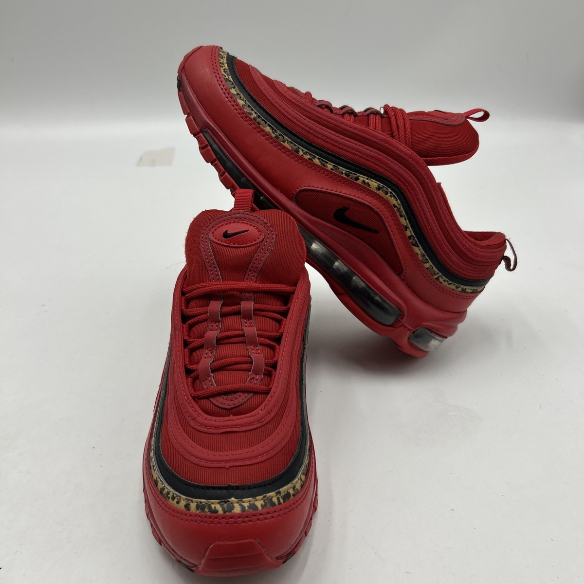 Nike Shoes Red Air Max With Leopard Print Nike Air Max 97 Women's
