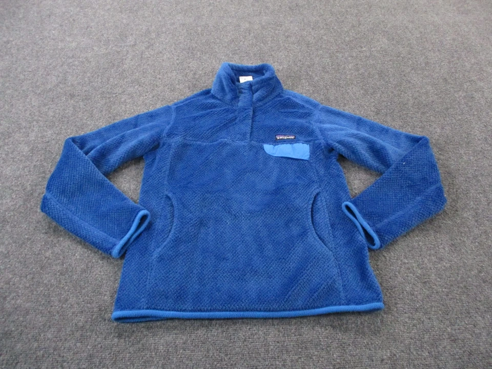 Patagonia Jacket Women S Blue Snap T Fleece Fuzzy Sweater Outdoor 25441 - Image 2 of 4