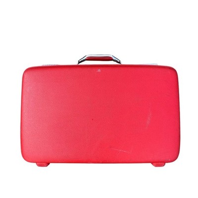 American Tourister Red Hard Shell Suit Case Luggage 1950's 1960's