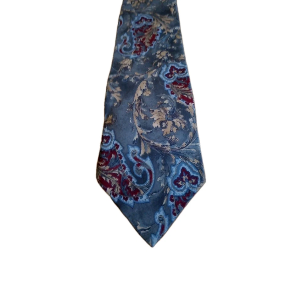 Corbata clásica Parisian Signature All Silk Deluxe 57x3,75" gris dorado verde rojo Foto 4 de 4