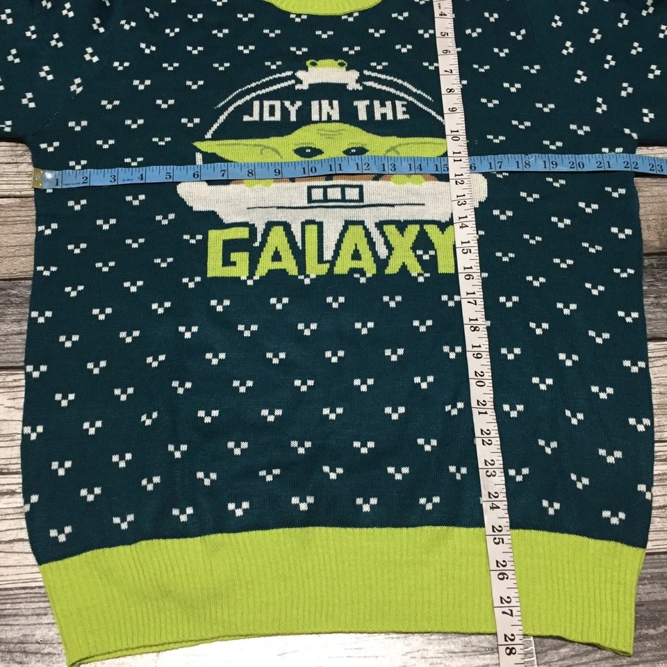 Star Wars Yoda Joy In The Galaxy Christmas Sweater Adult XL Teal Blue Green - Image 2 of 4