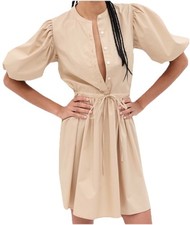 Gap Balloon Sleeve Mini Dress Khaki Women’s Size XL