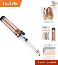 2 Inch Curling Iron Large Barrel Ceramic Tourmaline Dual Voltage LCD Display