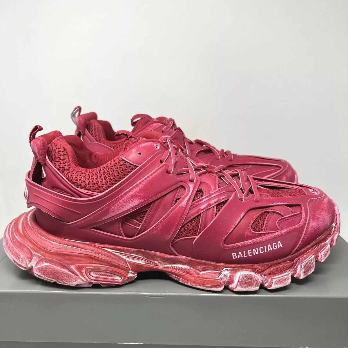 Burgundy balenciaga sneakers sale