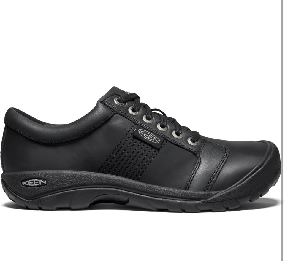 Keen Men's Austin Premium Oiled Leather Upper Casual Shoes, Black, Size