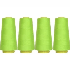 4 BIG CONES LIME GREEN SERGER SEWING THREAD 2750 YD TEX 27 40S/2 - THREADART