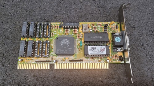 Oak Technology 512KB Exp to 1MB VGA Legacy III, 16-bit ISA VGA Adapter, Tested