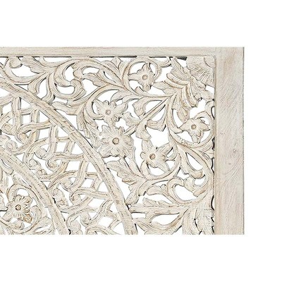Taran Designs Gianna Floral Carved Solid Wood King Bed in White