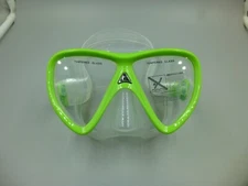 NEW CRESSI IKARUS ADULT 2 PANEL LIME GREEN & CLEAR SCUBA DIVING, DIVE MASK
