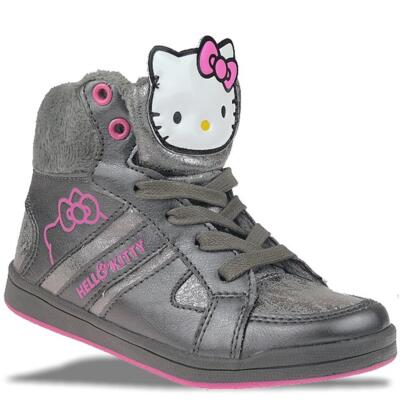 Hello Kitty ''HK France'' Schnür Bootie Knöchelschuh, Grau-Pink, Gr. 28-34