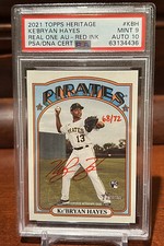 2021 Heritage KE’BRYAN HAYES Real One Red Auto  /72 Rookie Card RC PSA 9 10 Auto