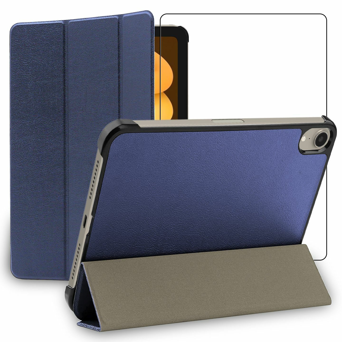Cover + Vetro Temperato Apple iPad mini 2021 8.3'' (6 gen) SmartCover Blu scuro