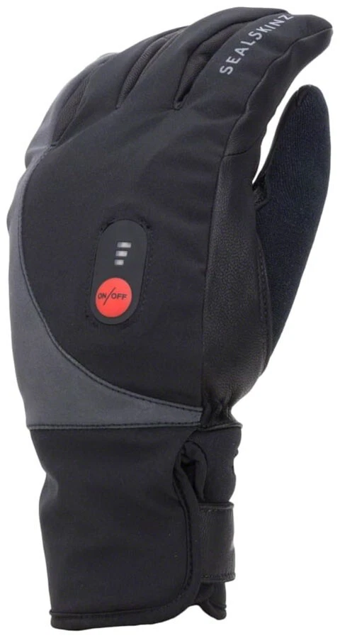 NEW SealSkinz Upwell Waterproof Heated Gloves - Black Full Finger | Size Medium