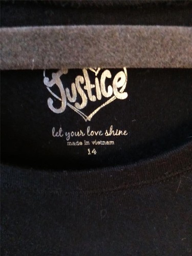 New Justice Size 14 T Shirt Top NWT Girls Black SS Spring Summer - Picture 4 of 8
