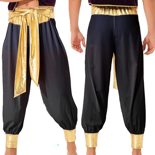 Halloween Hombres Príncipe Árabe Pantalones Indio Desierto Príncipe Gitano Hippie Harén Pantalones - Imagen 15 de 25