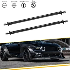 2X Carbon Fiber Look  Bumper Lip Splitter Strut Rod Tie Support Bar For Ford