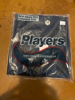 Players 100% Nylon Athletic Shirt Navy Blue Size Medium